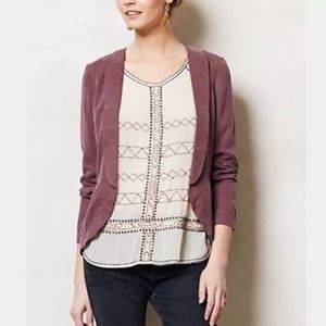 Anthropologie Draped Whitby Blazer Purple Sz 6 M